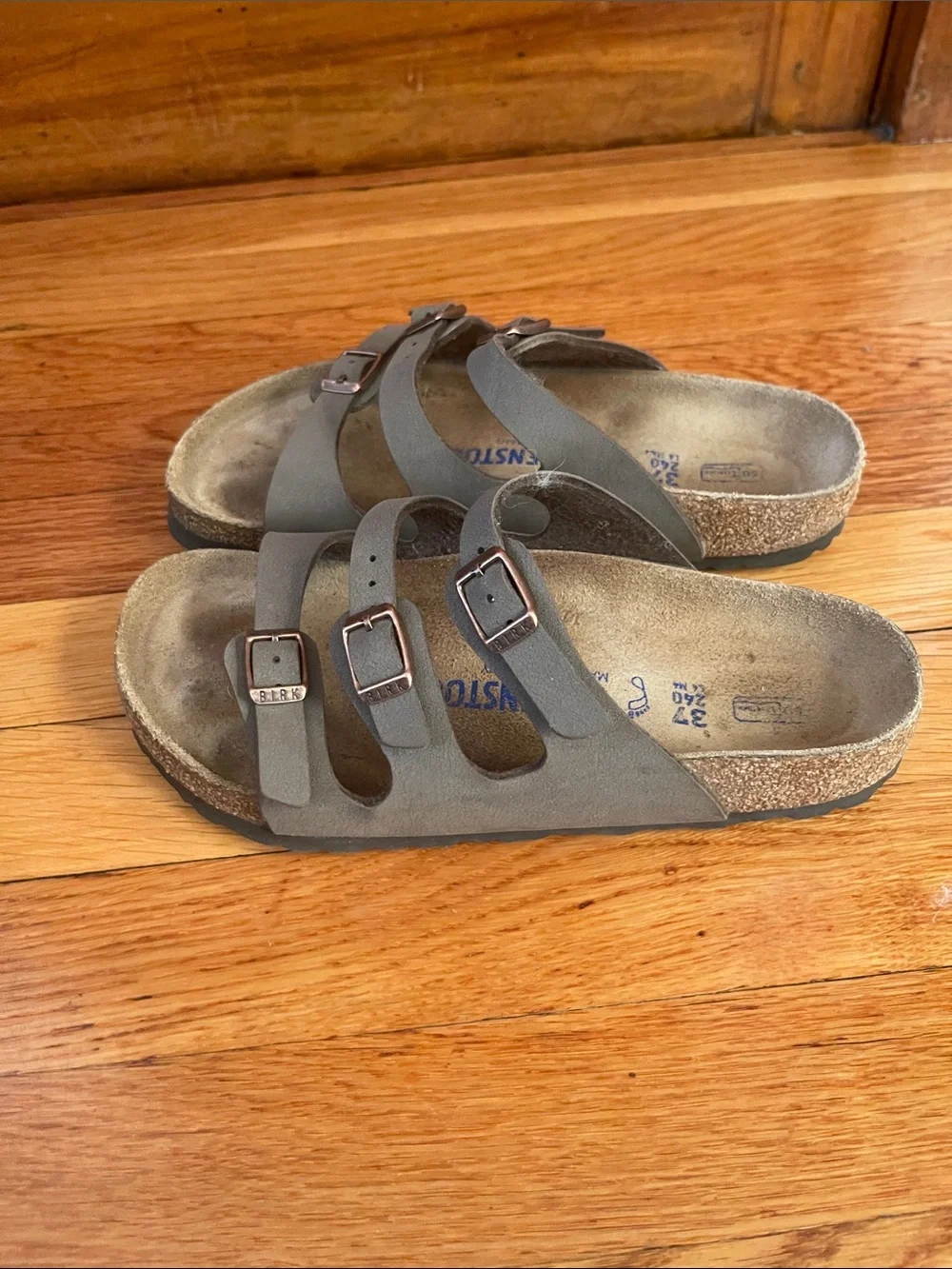 Birkenstock Kids Triple-Strap Sandal in Taupe